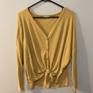 Yellow boutique waffle shirt